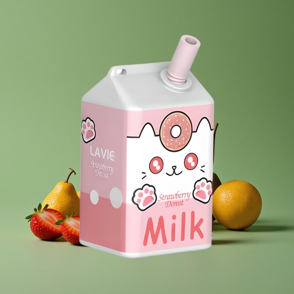 Jordbær Donut LAVIE Milk 7000 Puffs 16ML E-væske Kapacitet Type C Genopladelig Denmark vape
