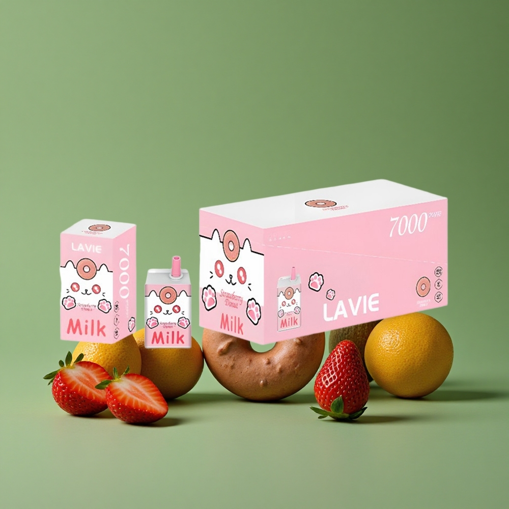 Jordbær Donut LAVIE Milk 7000 Puffs 16ML E-væske Kapacitet Type C Genopladelig Denmark vape