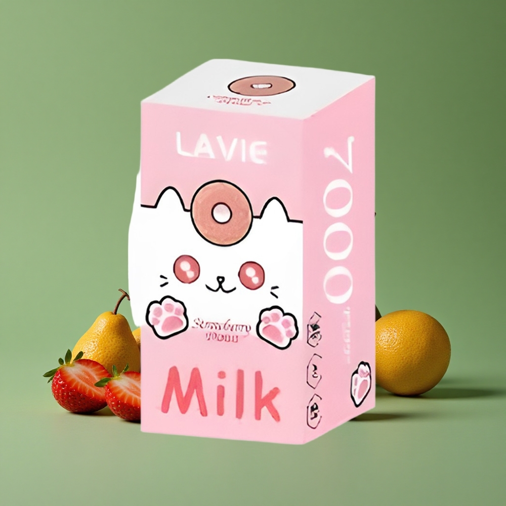 Jordbær Donut LAVIE Milk 7000 Puffs 16ML E-væske Kapacitet Type C Genopladelig Denmark vape