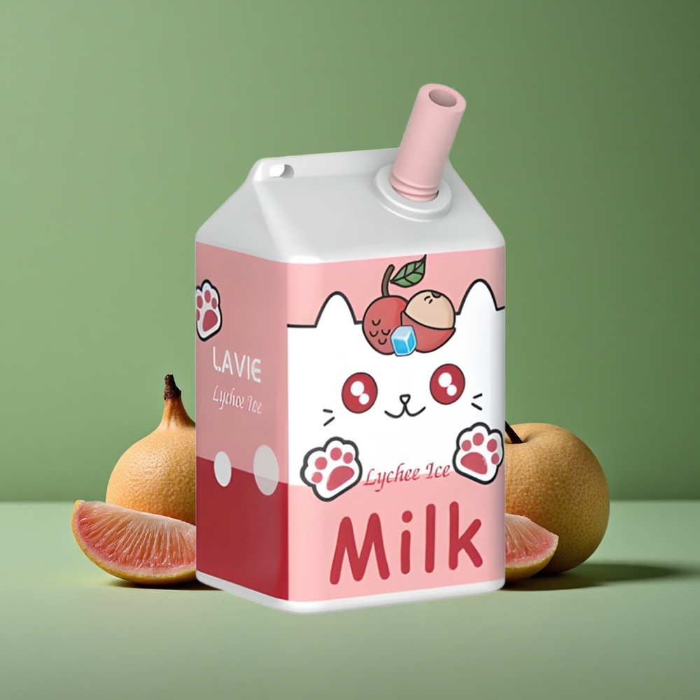 Lychee Is Brand Lavie Milk 7000 Puffs 16ML E-væske Kapacitet Type C Genopladelig Denmark vape