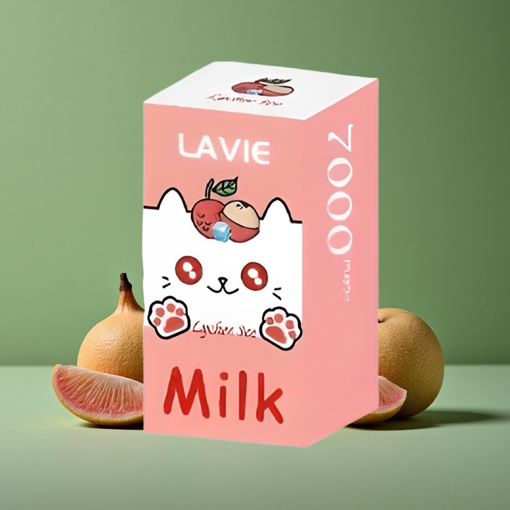 Lychee Is Brand Lavie Milk 7000 Puffs 16ML E-væske Kapacitet Type C Genopladelig Denmark vape