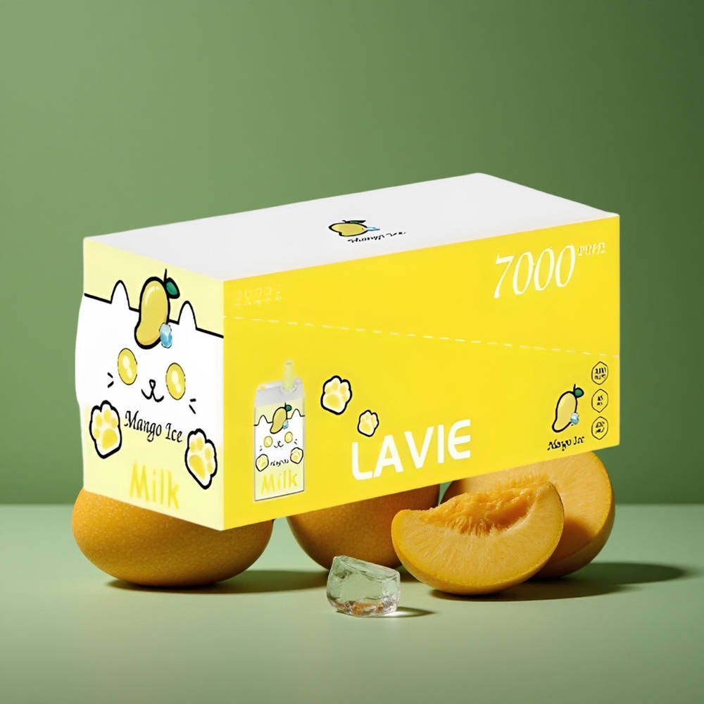 Mangois Kombination LAVIE Milk 7000 Puffs 16ML E-væske Kapacitet Type C Genopladelig Denmark vape
