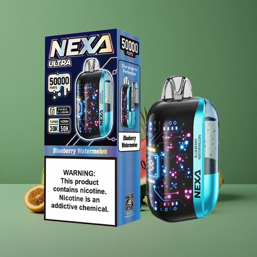 Blåbær Vandmelon NEXA Ultra 50000 Puffs 20ml Forfyldt Kapacitet 800mah Batterikapacitet Denmark vape