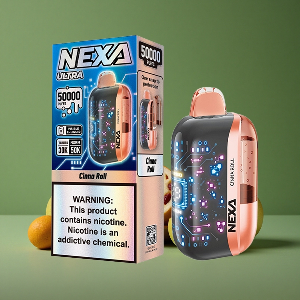 Cinna Roll NEXA Ultra 50000 Puffs 20ml Forfyldt Kapacitet 800mah Batteri Kapacitet Denmark vape