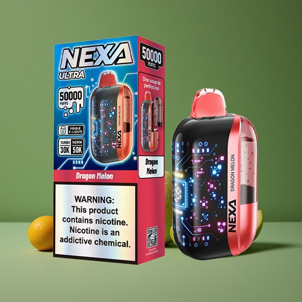 Drage Melon NEXA Ultra 50000 Puffs 20ml Forfyldt Kapacitet 800mah Batterikapacitet Denmark vape