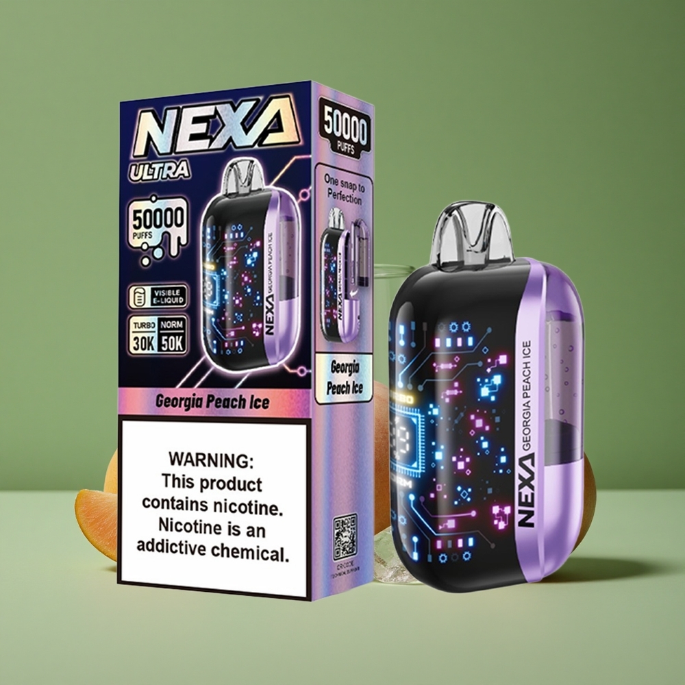 Georgia fersken is NEXA Ultra 50000 Puffs 20ml forfyldt kapacitet 5% nikotin styrke Denmark vape