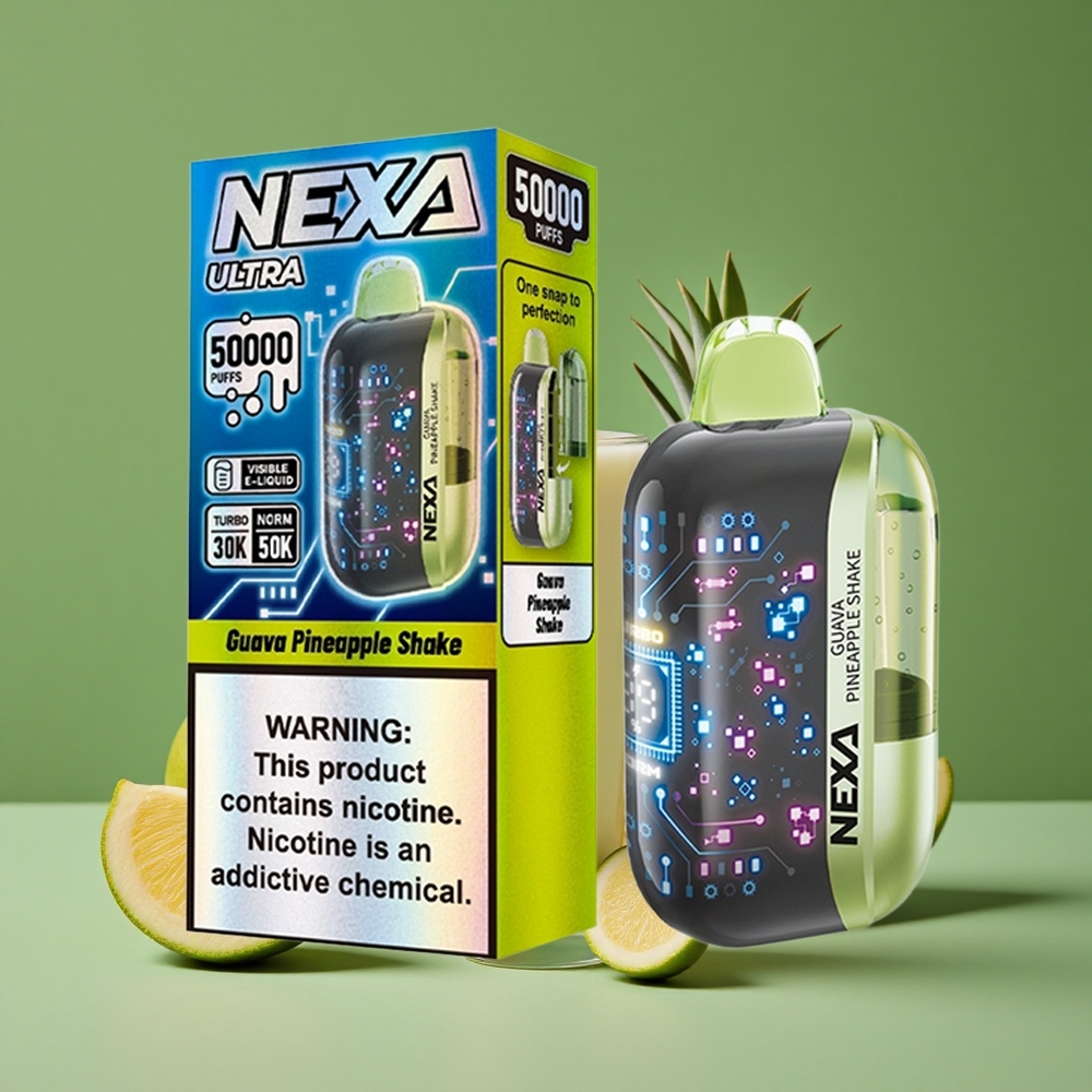 Guava Ananas Shake NEXA Ultra 50000 Puffs 20ml Forfyldt Kapacitet 800mah Batteri Kapacitet Denmark vape