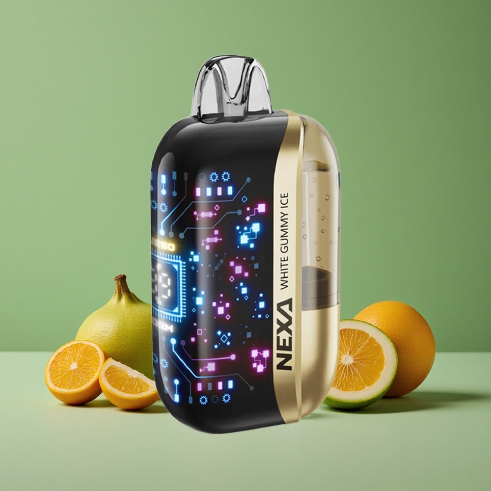 Hvid Gummy Is NEXA Ultra 50000 Puffs 20ml Forfyldt Kapacitet 5% Nikotinstyrke Denmark vape