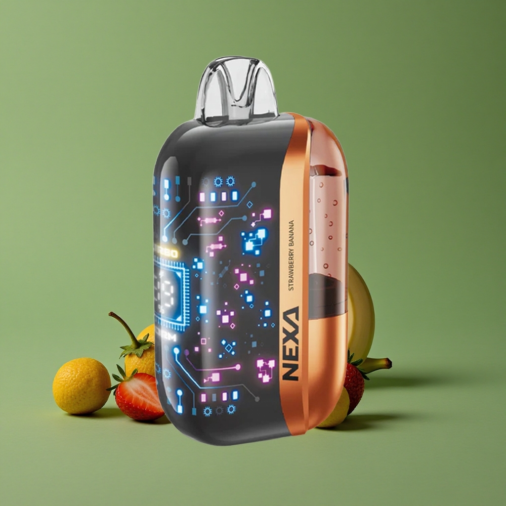 Jordbær Banan NEXA Ultra 50000 Puffs 20ml Forfyldt Kapacitet 5% Nikotinstyrke Denmark vape
