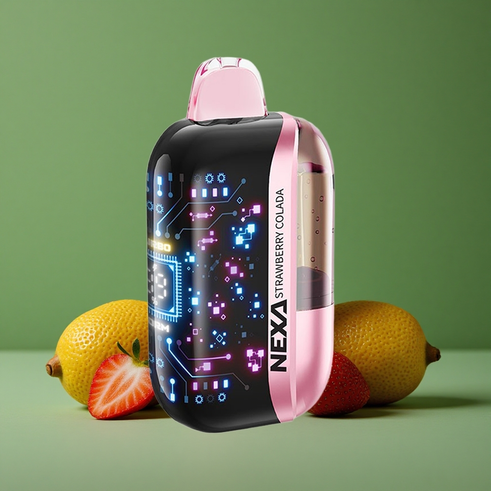 Jordbær Colada NEXA Ultra 50000 Puffs 20ml forudfyldt kapacitet 800mah batterikapacitet Denmark vape