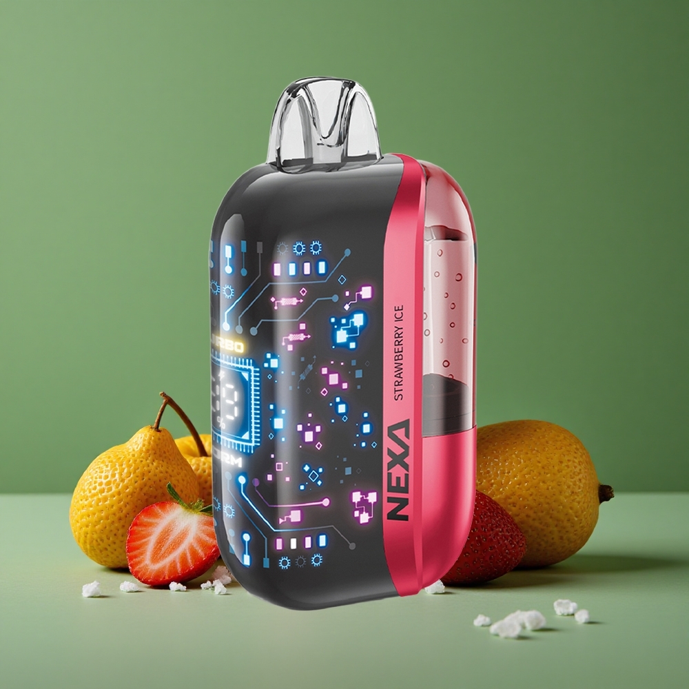 Jordbær Is NEXA Ultra 50000 Puffs 20ml Forfyldt Kapacitet 5% Nikotinstyrke Denmark vape