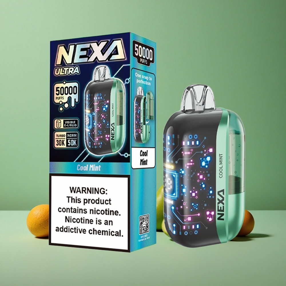 Kølig Mynte NEXA Ultra 50000 Puffs 20ml Forfyldt Kapacitet 800mah Batterikapacitet Denmark vape