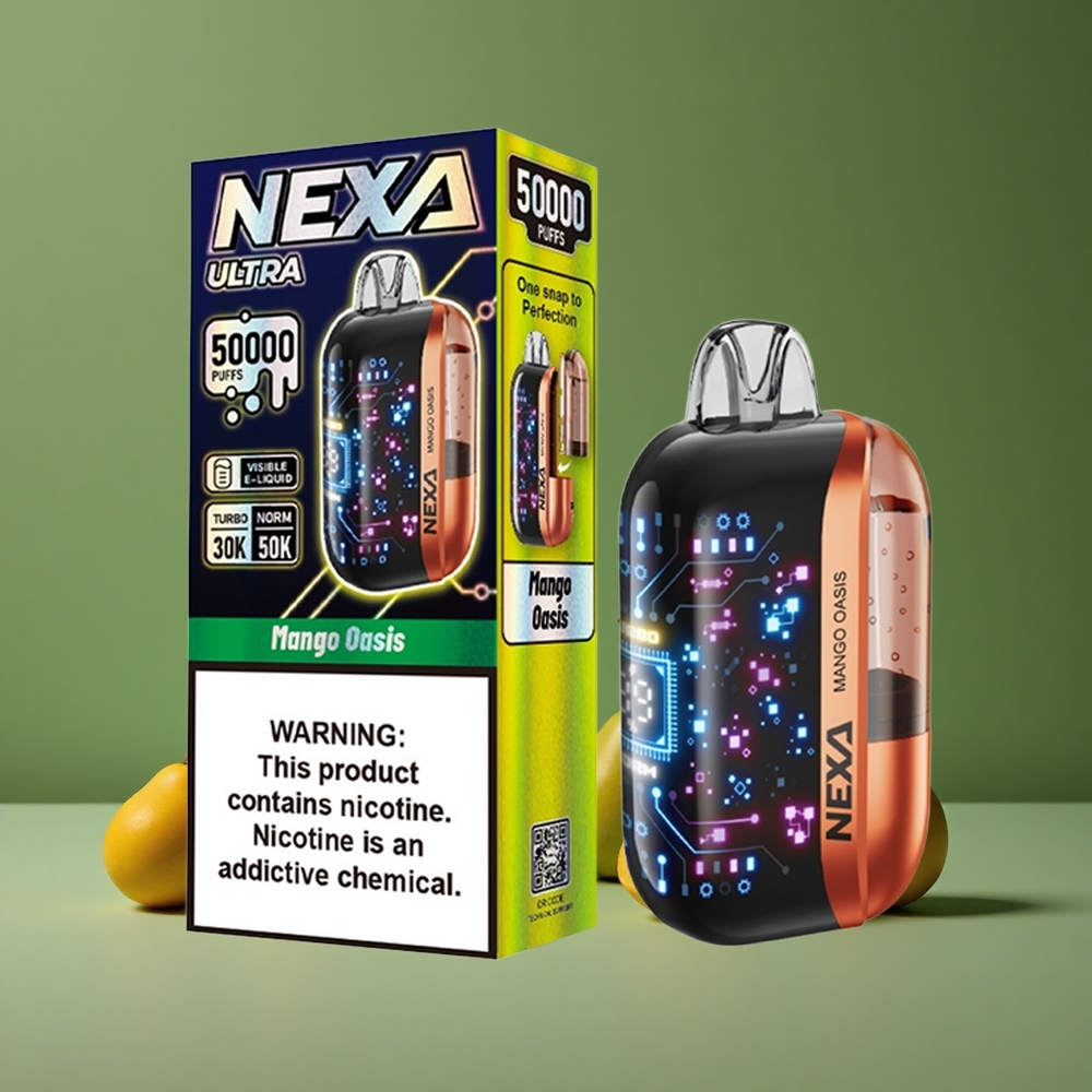 Mango Oase NEXA Ultra 50000 Puffs 20ml Forfyldt Kapacitet 800mah Batteri Kapacitet Denmark vape
