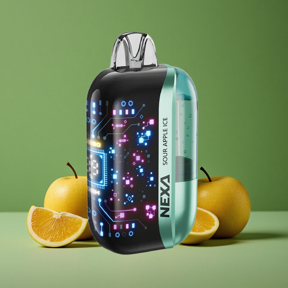 Sur Æble Is NEXA Ultra 50000 Puffs 20ml Forfyldt Kapacitet 800mah Batteri Kapacitet Denmark vape