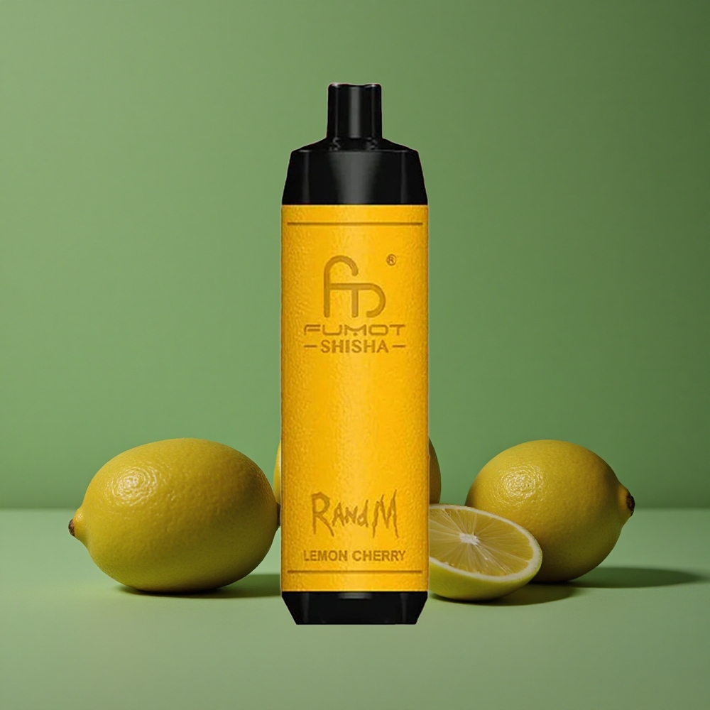 Citron/Kirsebær RandM Fumot Shisha 10000 Puffs 18ml Forfyldt E-væske Denmark vape