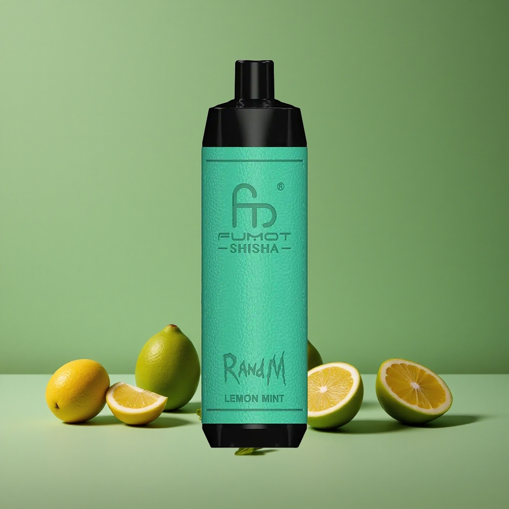 Citron Mynte RandM Fumot 10000 Puffs 18ml Forfyldt E-væske Denmark vape