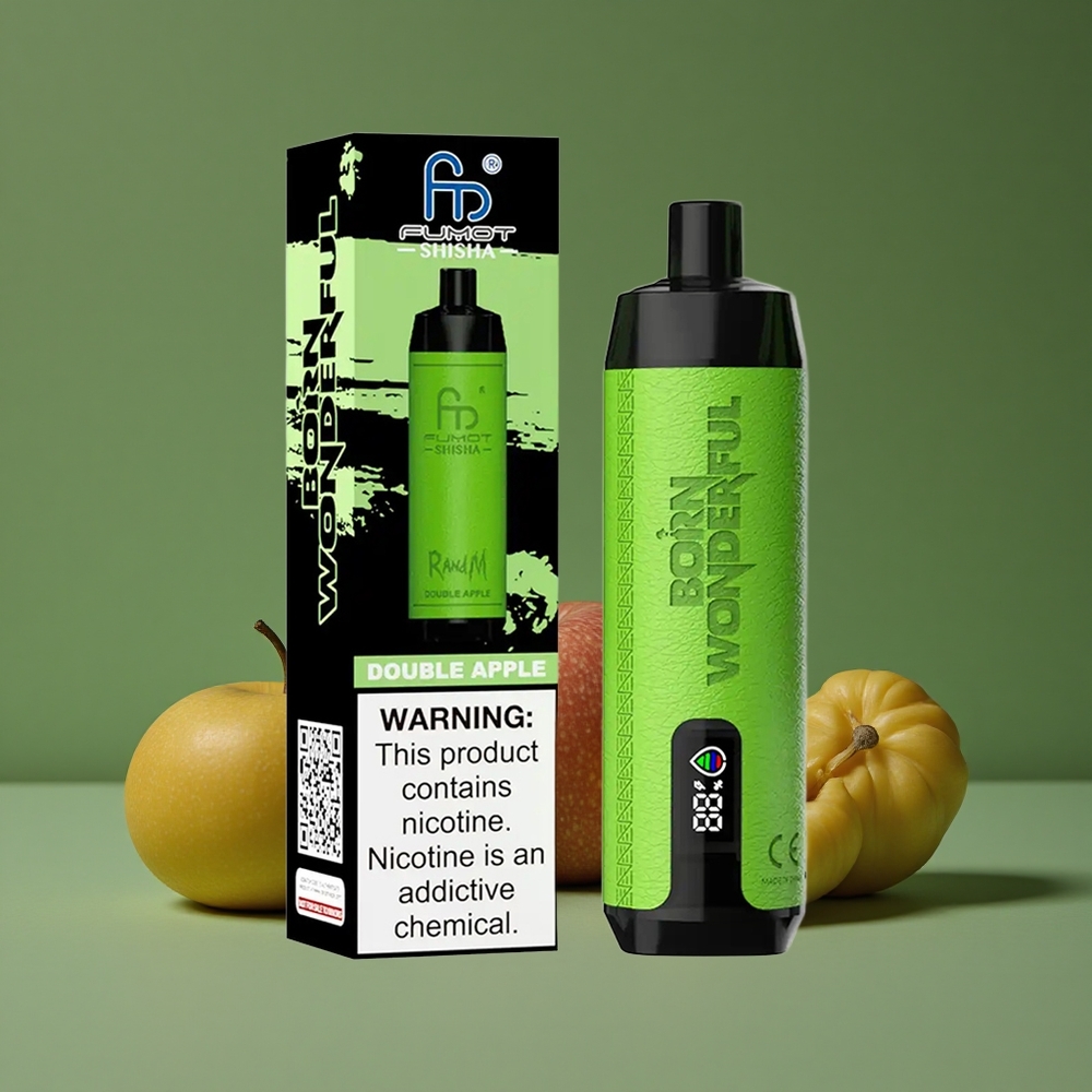 Dobbelt Æble RandM Fumot Shisha 10000 Puffs 18ml forfyldt e-væske Denmark vape