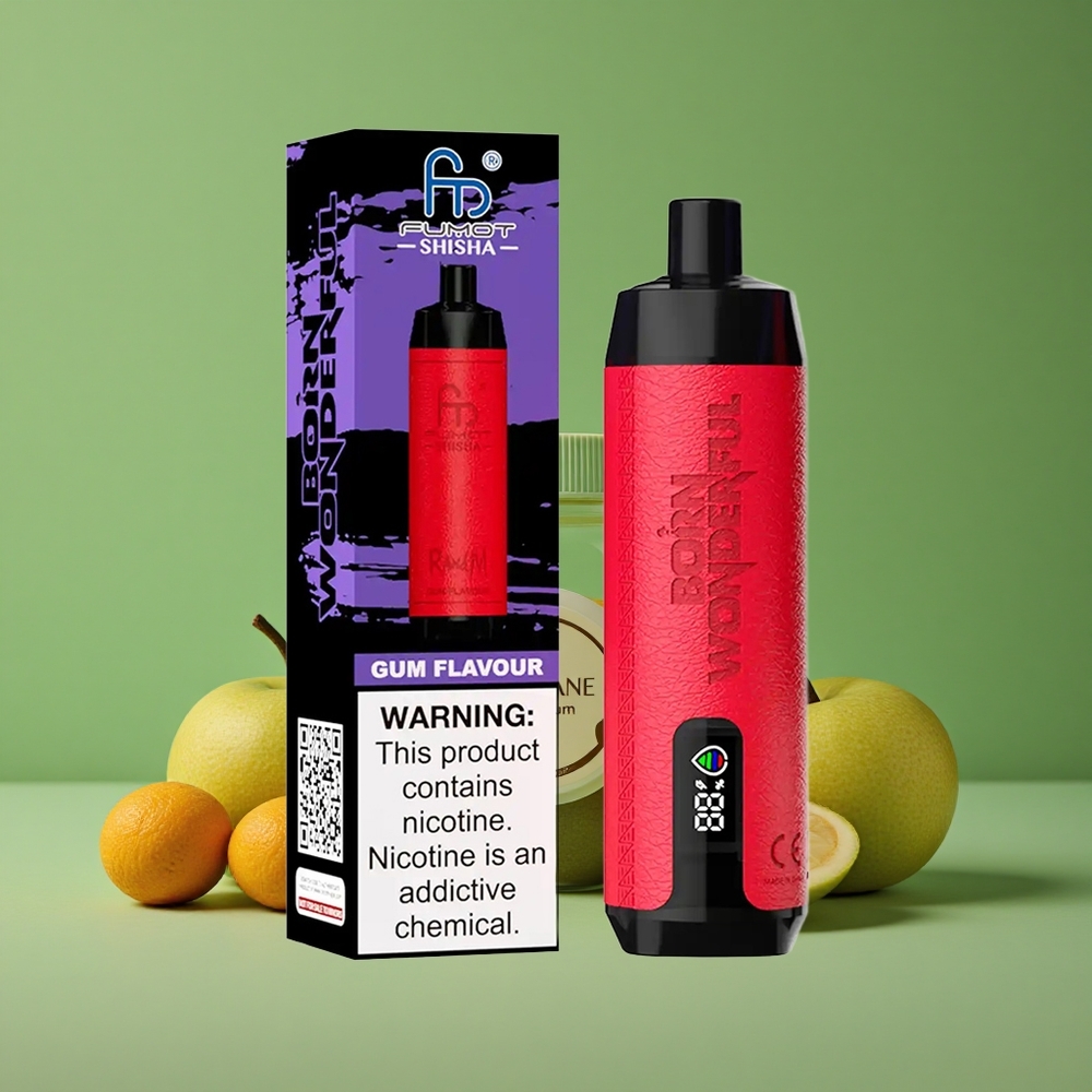 Gum Smag RandM Fumot 10000 Puffs 18ml Forfyldt E-væske Denmark vape