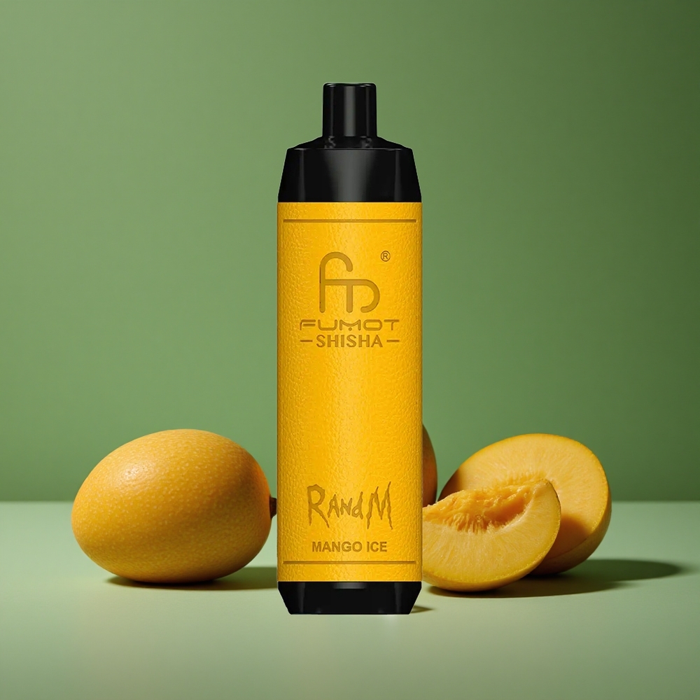 Mango Is RandM Fumot Shisha 10000 Puffs 18ml Forfyldt E-væske 850 mAh Batteri Denmark vape