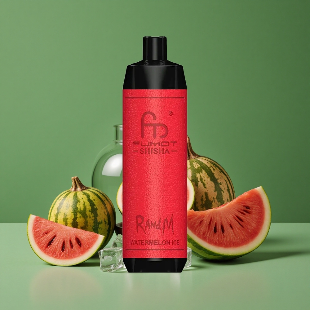 Vandmelon Is RandM Fumot Shisha 10000 Puffs 18ml Prefilled 0.5% Nikotinindhold Denmark vape