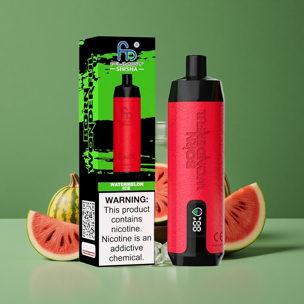 Vandmelon Is RandM Fumot Shisha 10000 Puffs 18ml Prefilled 0.5% Nikotinindhold Denmark vape