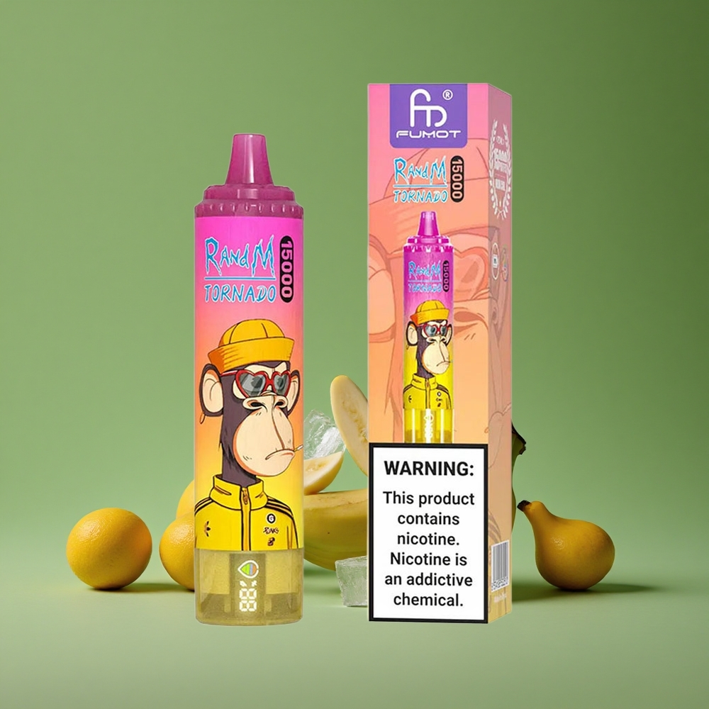 Banan Is RandM Tornado 15000 Pust 25ml Denmark vape
