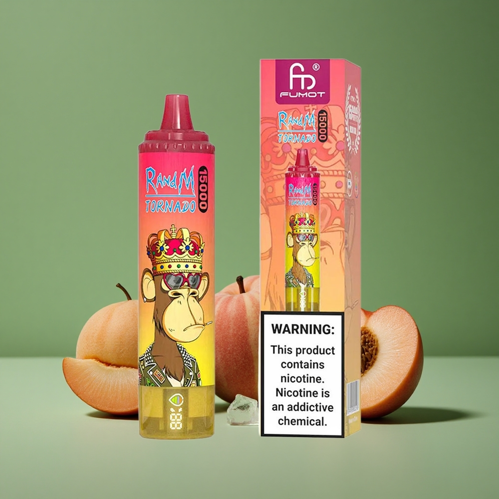 Fersken Is RandM Tornado 15000 Pust 25ml Denmark vape