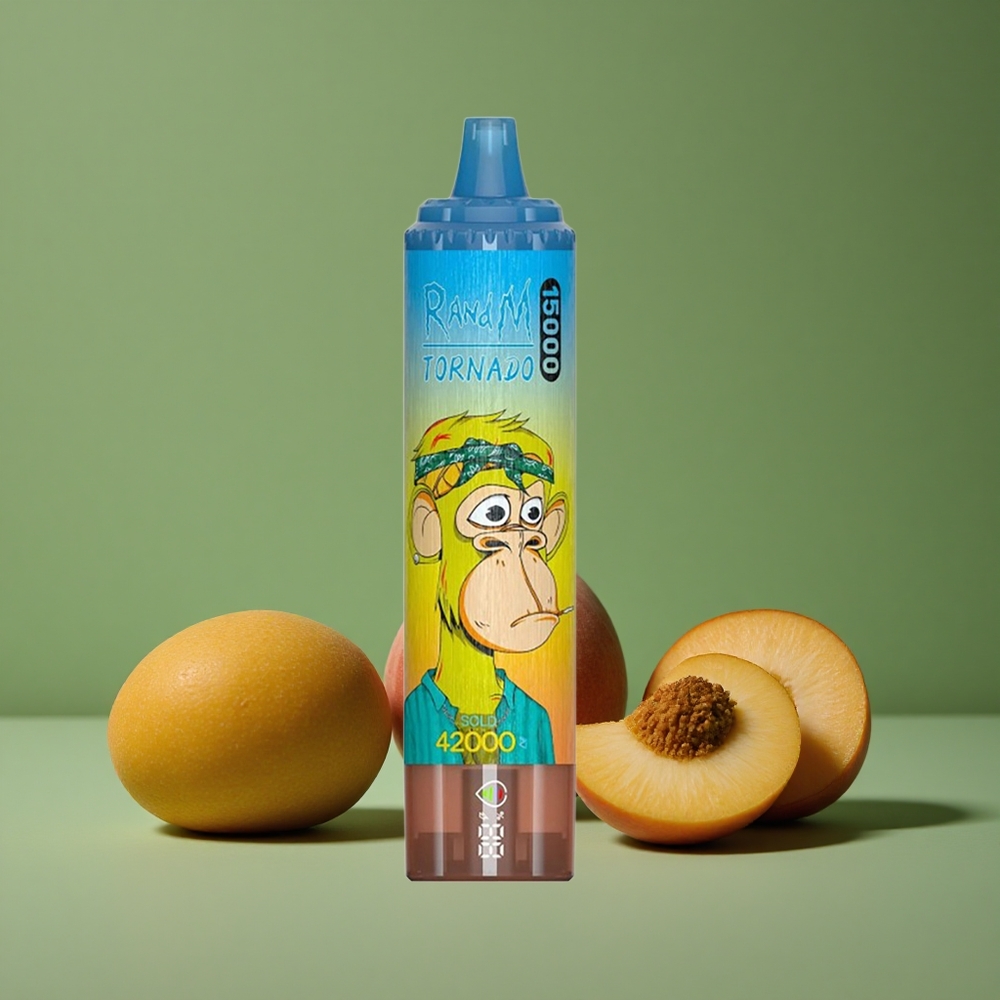 Fersken Mango RandM Tornado 15000 Pust 25ml Flydende Kapacitet Danmark vape