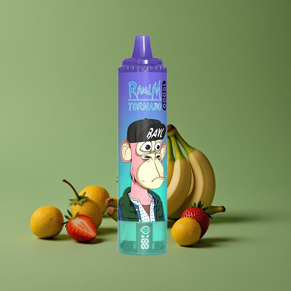 Jordbær Banan RandM Tornado 15000 Puffs 25ml Denmark vape