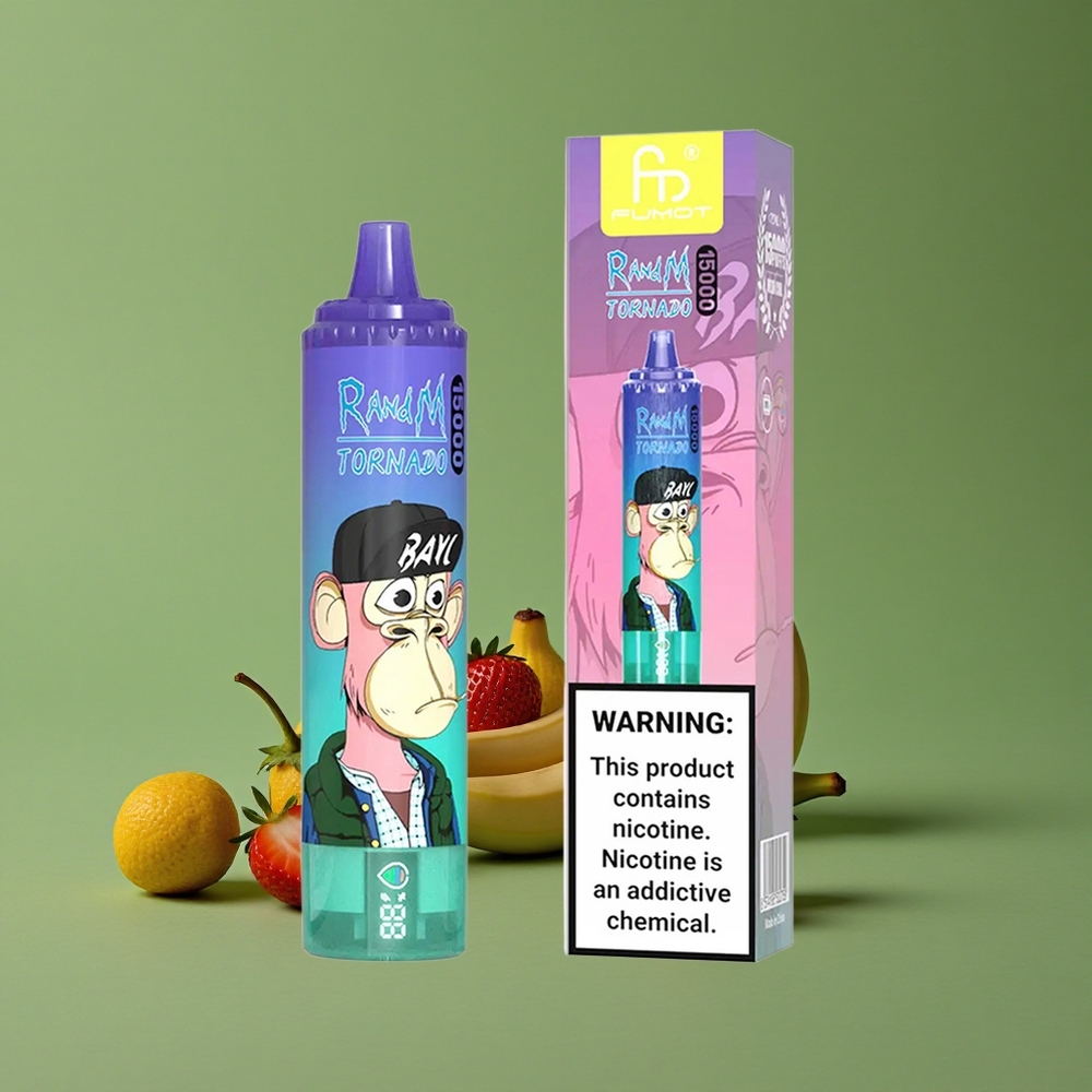 Jordbær Banan RandM Tornado 15000 Puffs 25ml Denmark vape