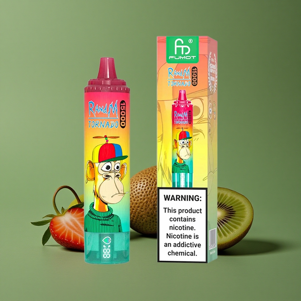 Jordbær Kiwi RandM Tornado 15000 Puffs 25ml Liquid Denmark vape