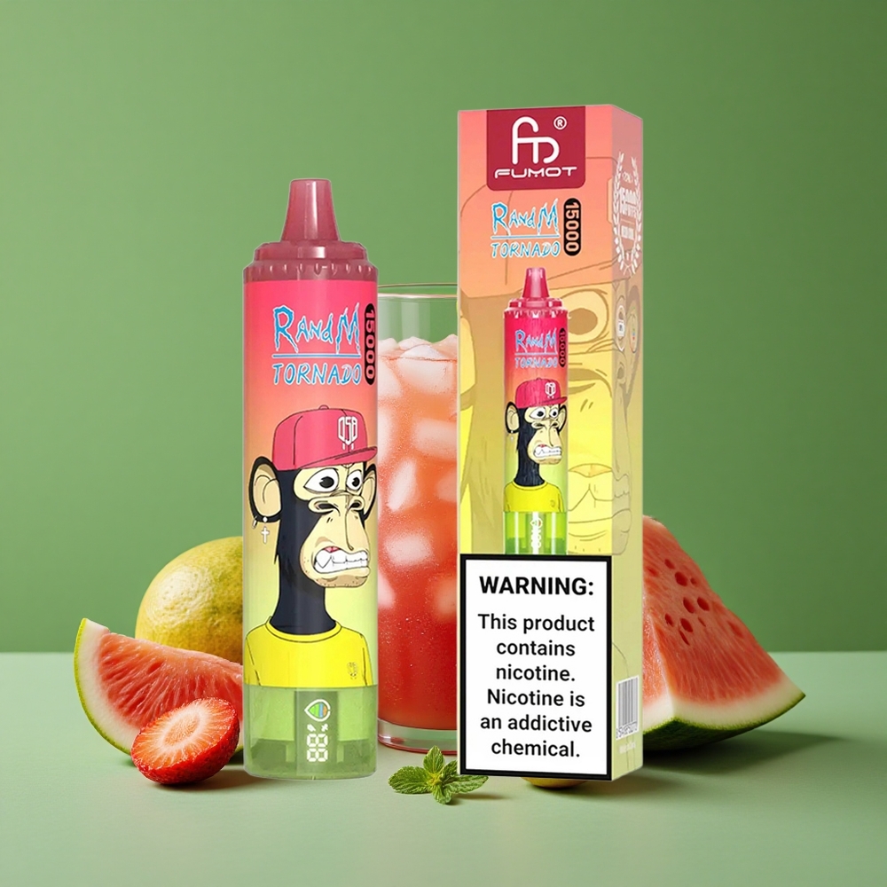 Jordbær Vandmelon Lemonade RandM Tornado 15000 Pust 25ml Flydende Kapacitet Denmark vape