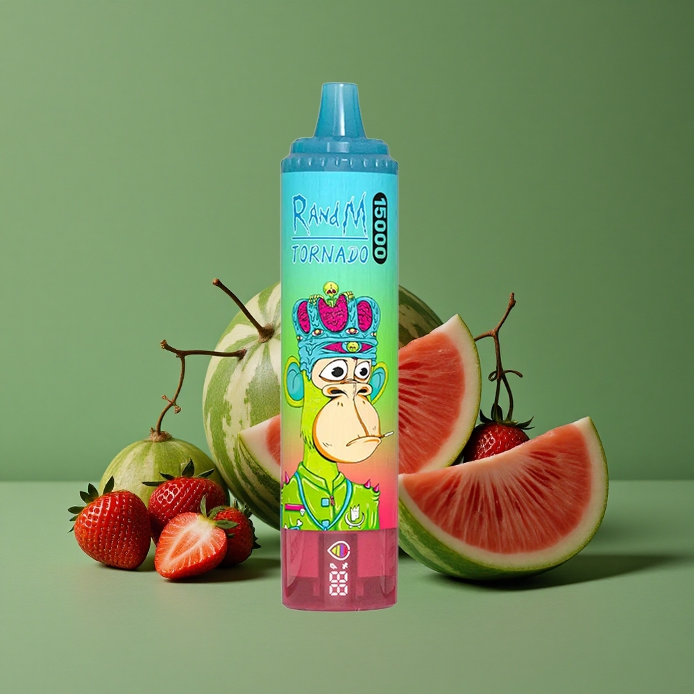 Jordbær Vandmelon RandM Tornado 15000 Puffs 25ml LCD Denmark vape