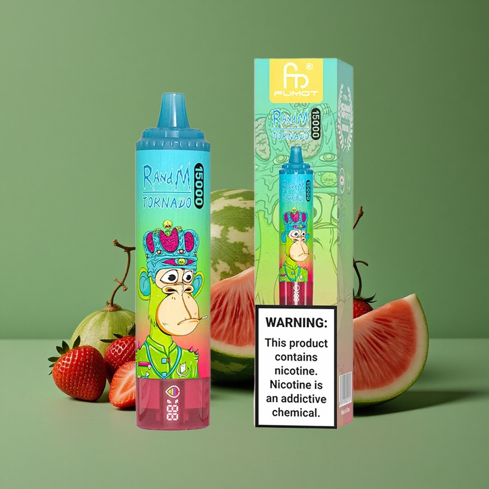 Jordbær Vandmelon RandM Tornado 15000 Puffs 25ml LCD Denmark vape