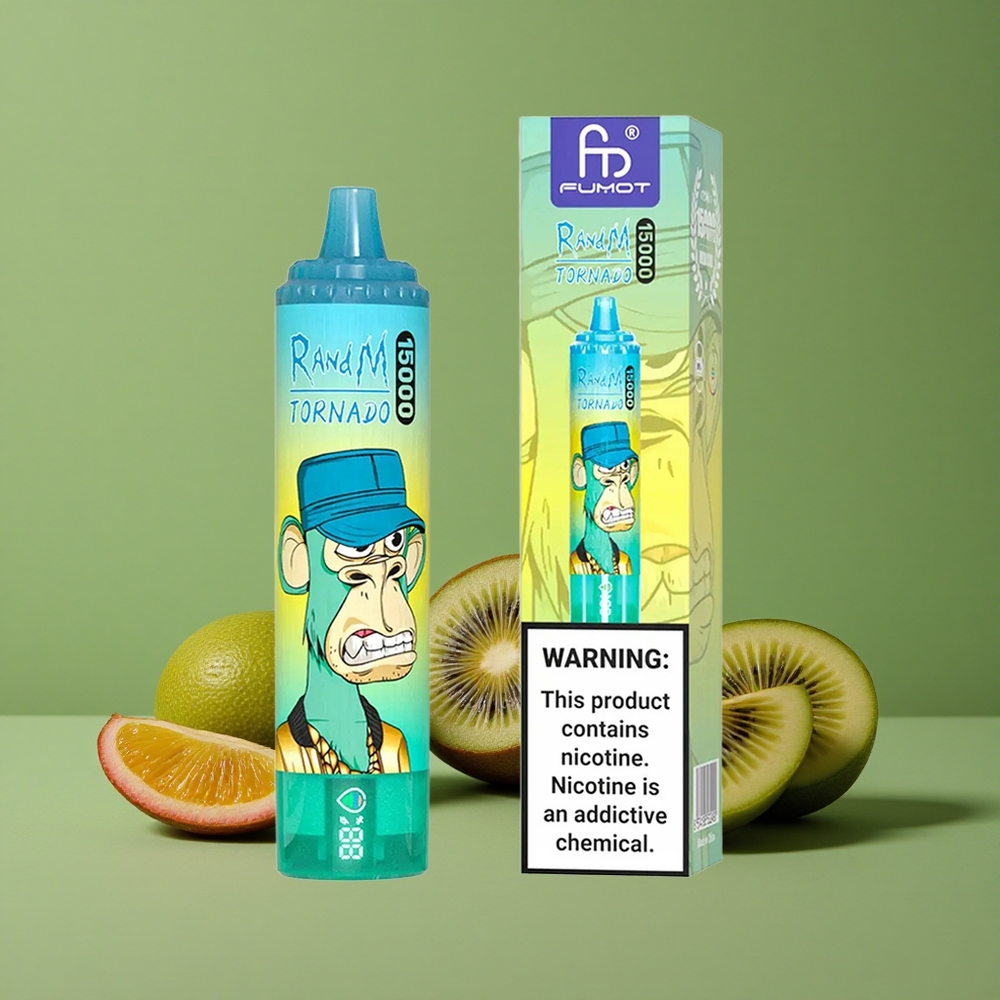 Kiwi Passionfrugt Guava RandM Tornado 15000 Pust 25ml Flydende Kapacitet Denmark vape
