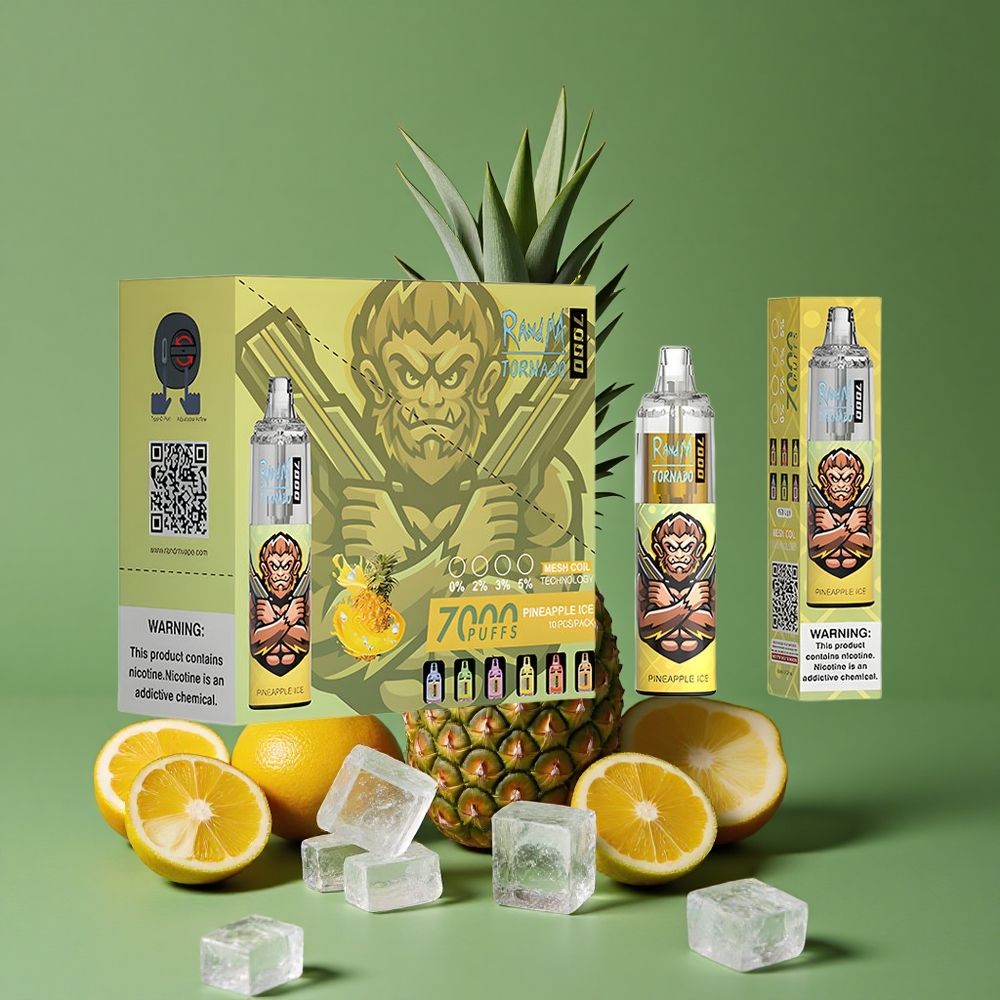 Ananas Is RandM Tornado 7000 Pust 14 ML E-væske Denmark vape