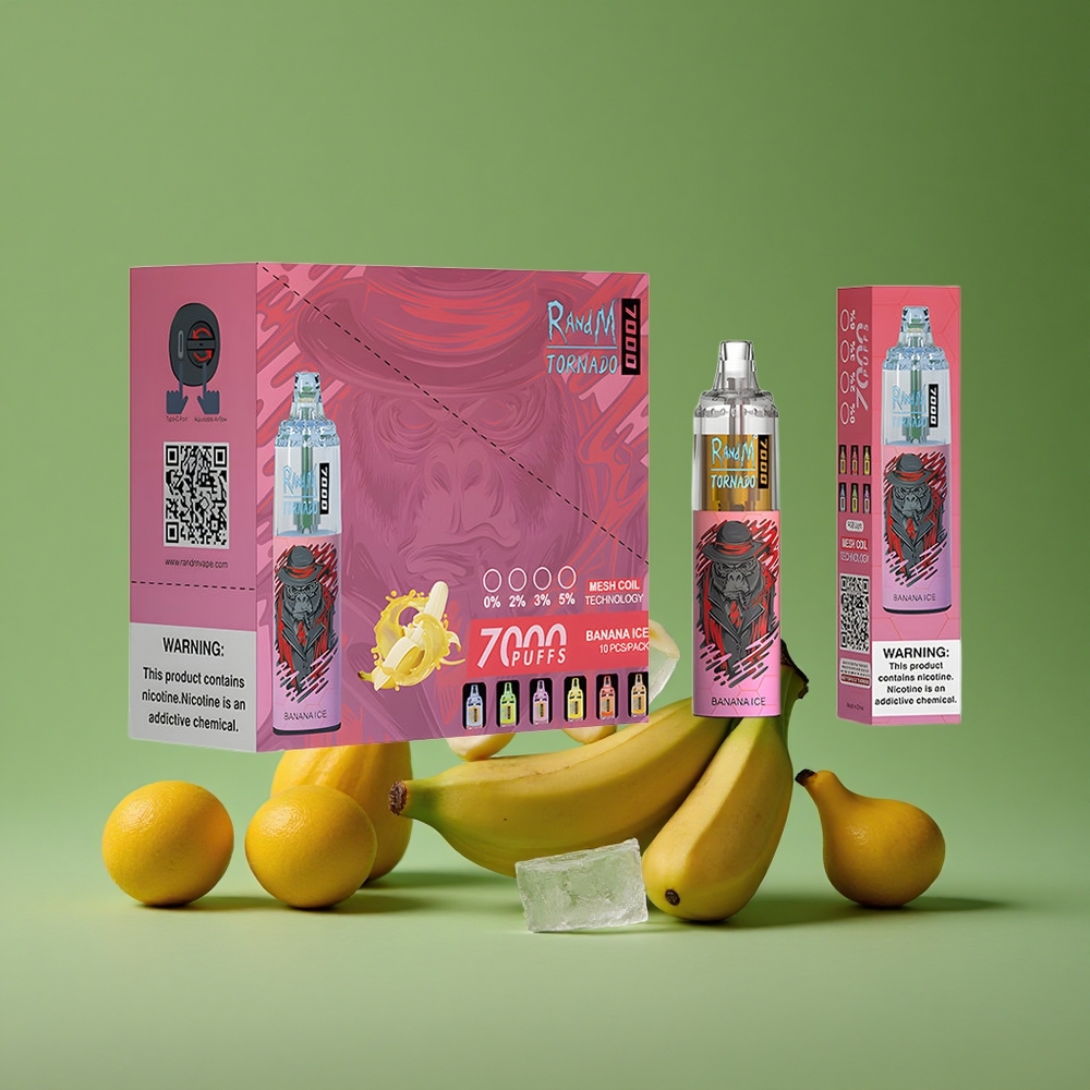 Banana Is RandM Fumot Tornado 7000 Puffs 14 ML E-væske og 850 MAH Batteri Denmark vape