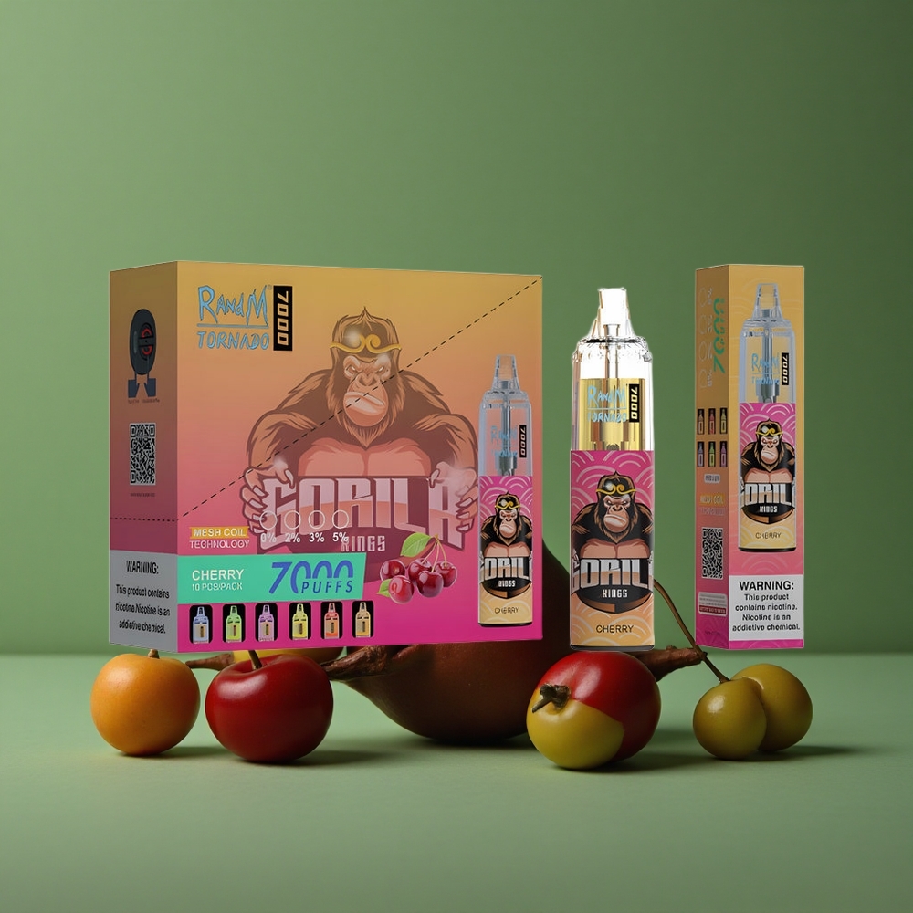 Cherry RandM Fumot Tornado 7000 Puffs 14 ML E-væske 850 MAH Batteri Denmark vape