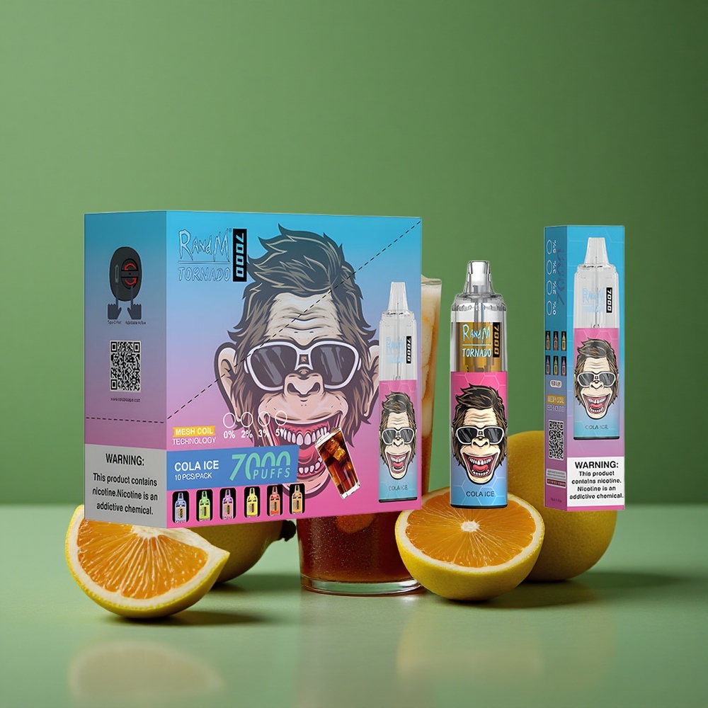 Cola Is RandM Fumot Tornado 7000 Pust 14 ML E-væske Mesh Coil Denmark vape