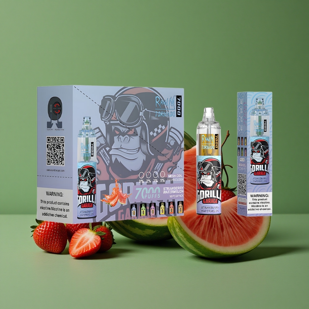 Jordbær Vandmelon RandM Fumot Tornado 7000 Pust 14 ML E-væske Denmark vape