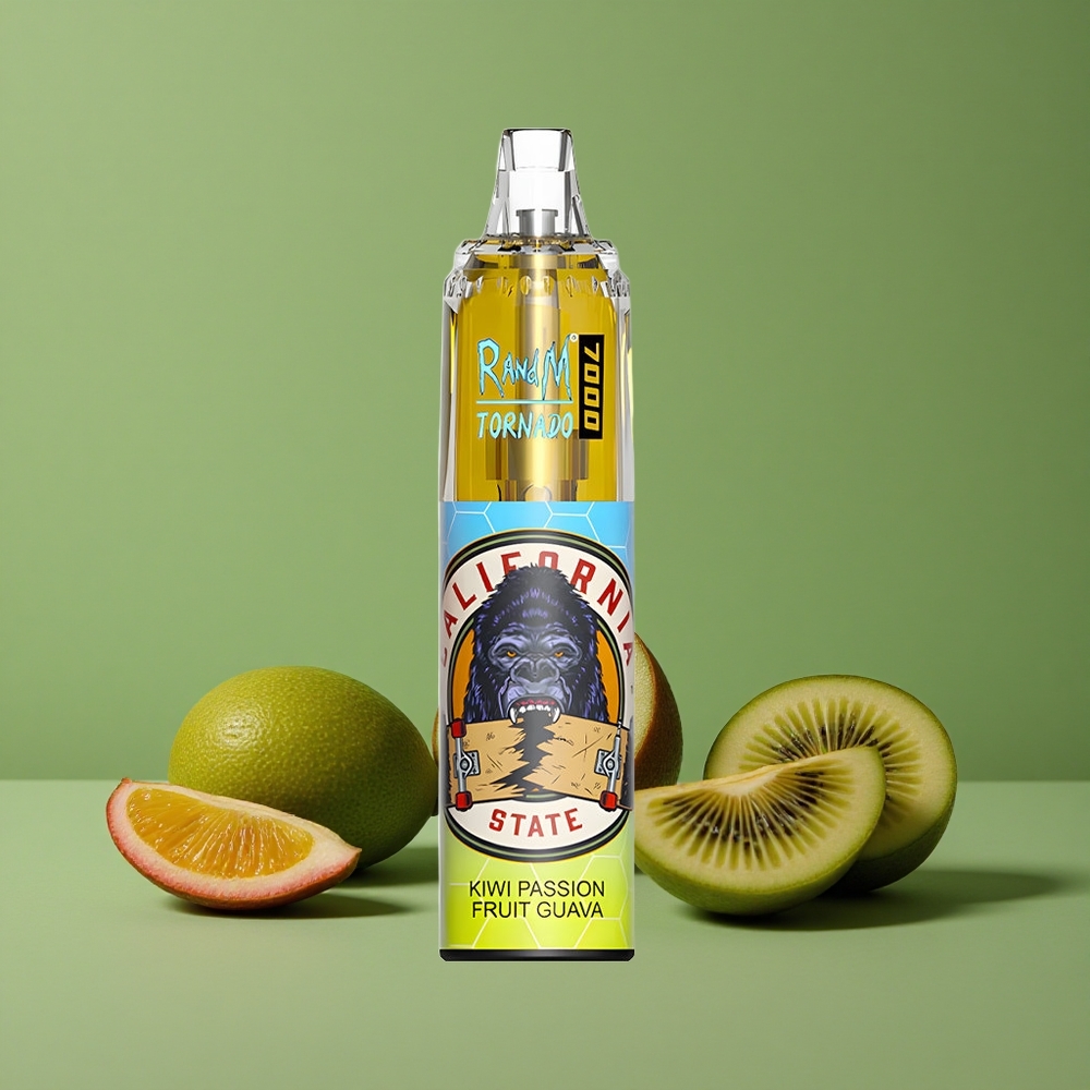 Kiwi Passionfrugt Guava RandM Fumot Tornado 7000 Pust 14 ML E-væske Denmark vape