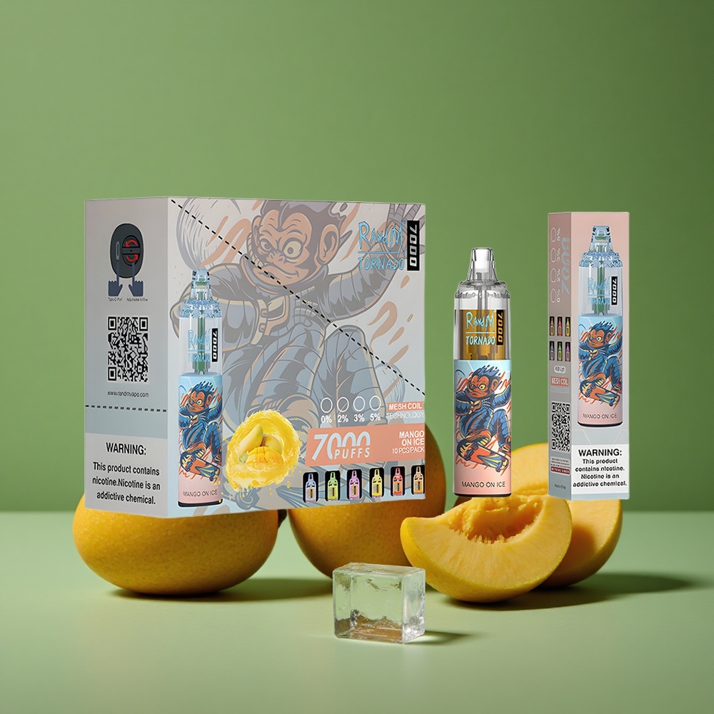 Mango På Is RandM Fumot Tornado 7000 Pust 14 ML E-væske Mesh Coil Denmark vape