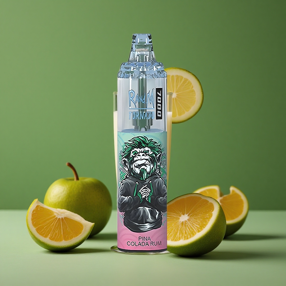 Pina Colada Rom RandM Fumot Tornado 7000 Pust 14 ML E-væske Luftjusterbar Denmark vape