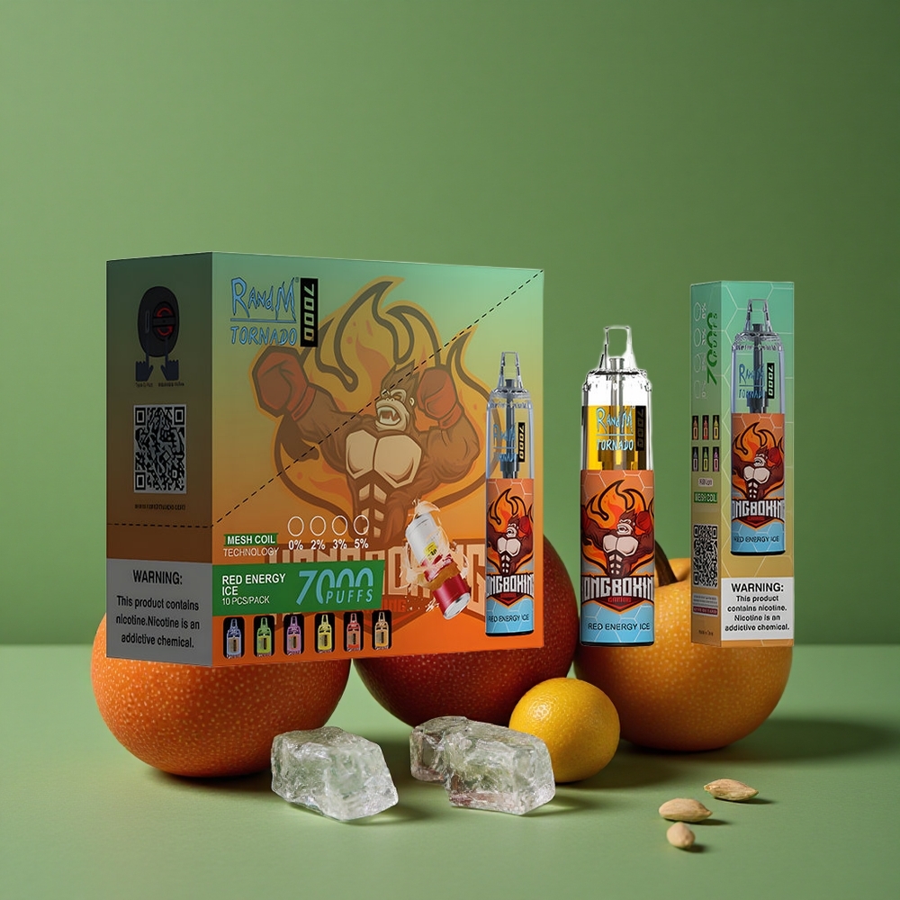 Rød Energi Is RandM Fumot Tornado 7000 Pust 14 ML E-væske Denmark vape