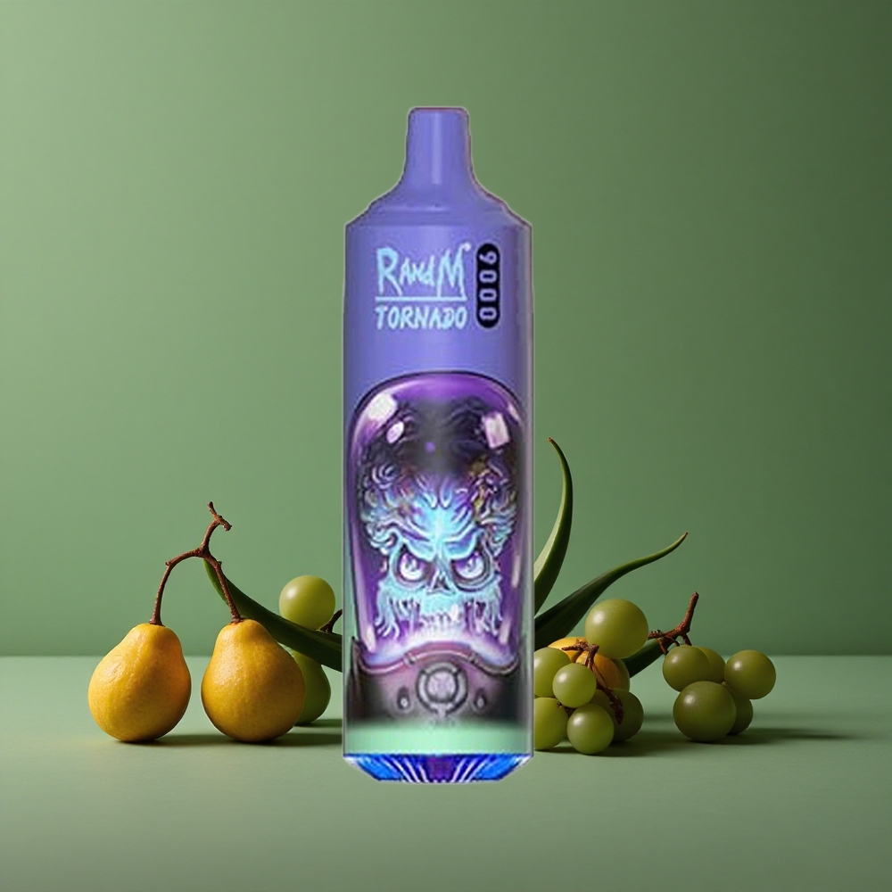 Aloe Grape RandM Tornado 9000 Puffs 18 mL E-væske Kapacitet Mesh Coil Denmark vape