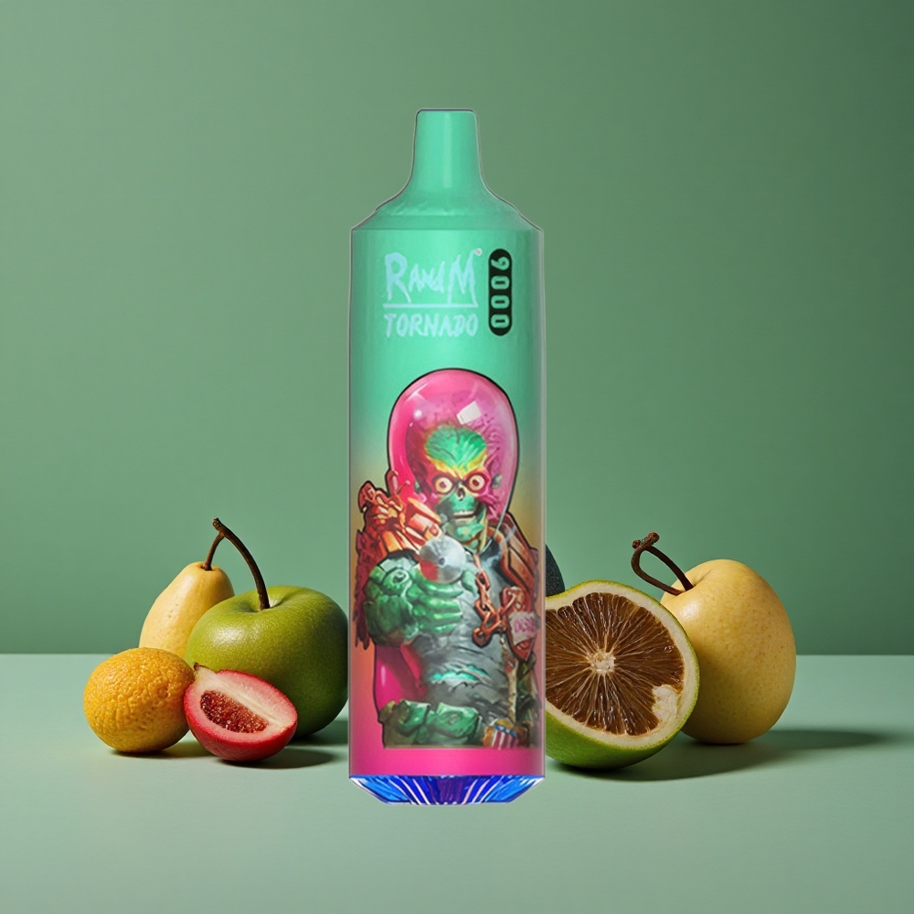 Blå Hindbær Kush RandM Tornado 9000 Puffs 18 mL Mesh Coil Denmark vape