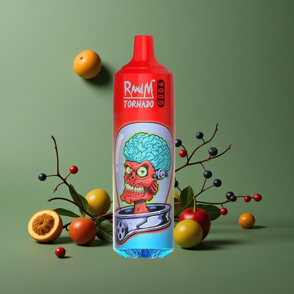 Blandede Bær RandM Fumot Tornado 9000 Puffs 18 mL og 850 mAh Opladelig Denmark vape