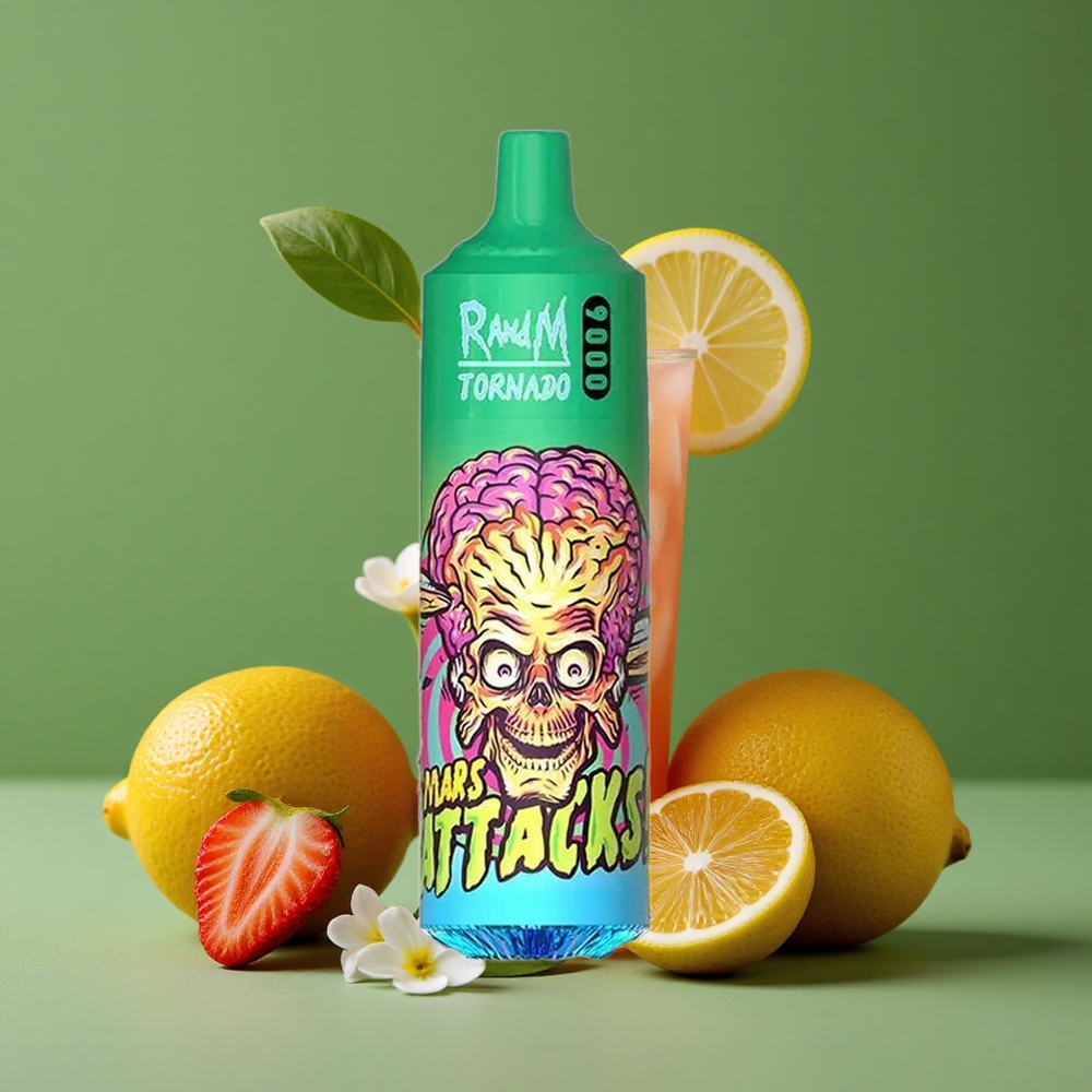 Jordbær Citron Brand RandM Tornado 9000 Puffs 18 mL Denmark vape
