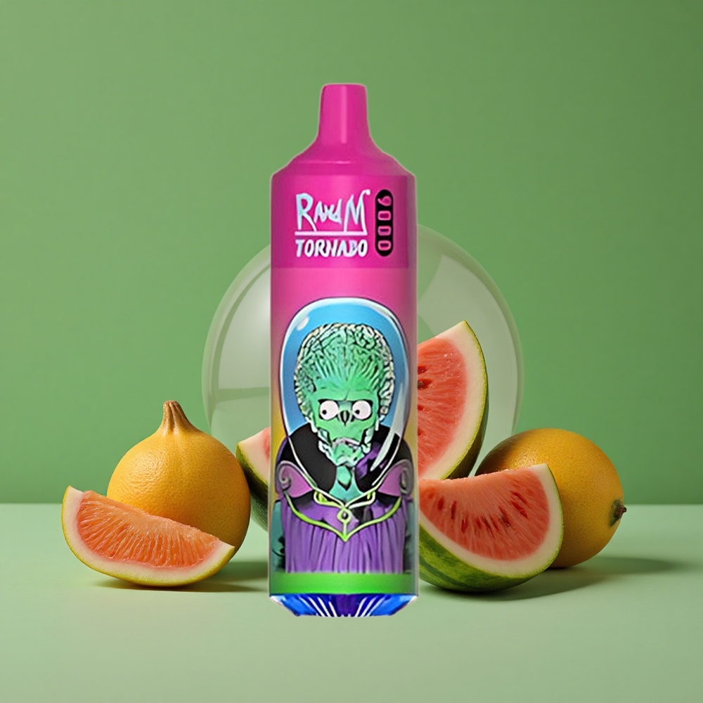 Vandmelon Bobbelgum RandM Tornado 9000 Puffs 18 mL og 850 mAh Genopladelig Denmark vape