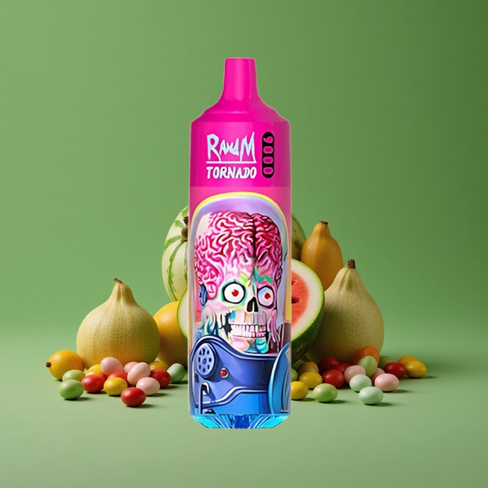 Vandmelon Skittles RandM Tornado 9000 Puffs 850 mAh Genopladelig 18 mL Danmark vape